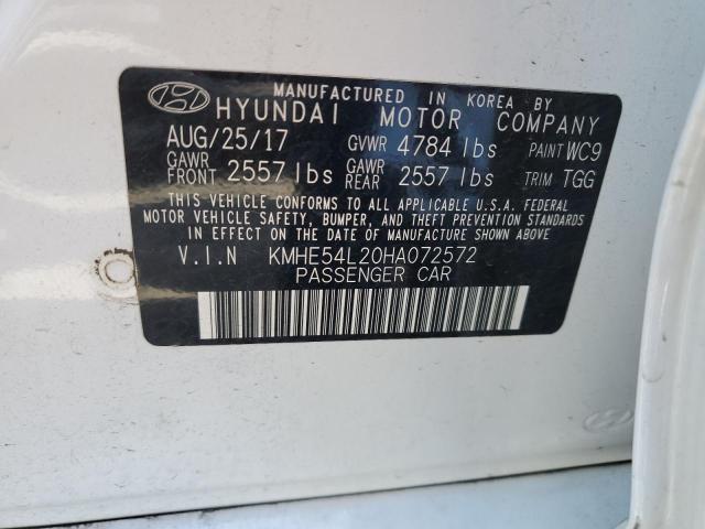 KMHE54L20HA072572 - 2017 HYUNDAI SONATA PLUG-IN HYBRID WHITE photo 13