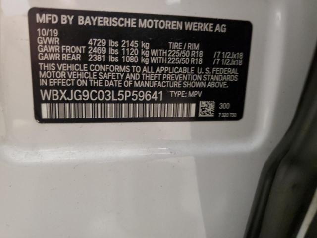 WBXJG9C03L5P59641 - 2020 BMW X1 XDRIVE28I WHITE photo 13