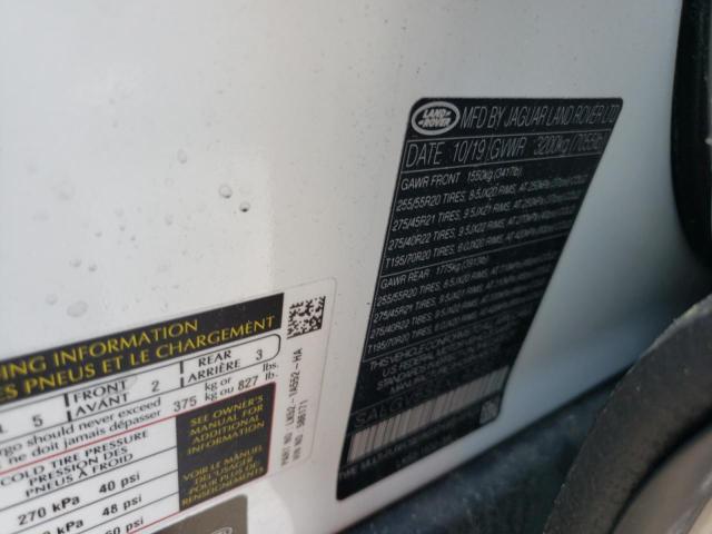 SALGV5SEXLA586171 - 2020 LAND ROVER RANGE ROVE AUTOBIOGRAPHY WHITE photo 13