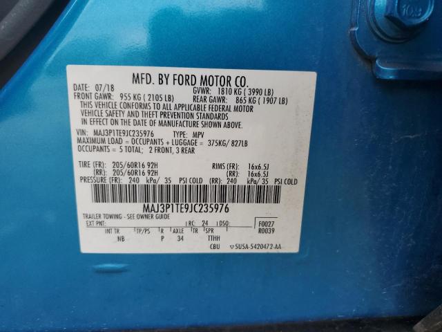 MAJ3P1TE9JC235976 - 2018 FORD ECOSPORT SE Niebieski zdjęcie 13