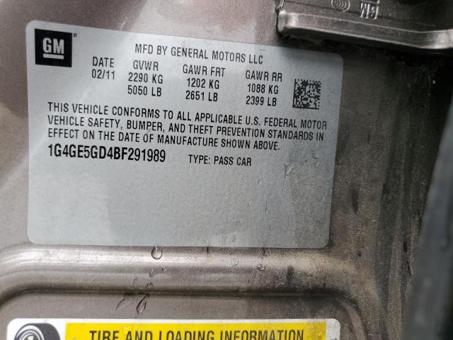 1G4GE5GD4BF291989 - 2011 BUICK LACROSSE CXS BROWN photo 12