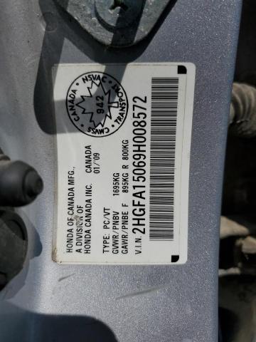 2HGFA15069H008572 - 2009 HONDA CIVIC EXL SILVER photo 13