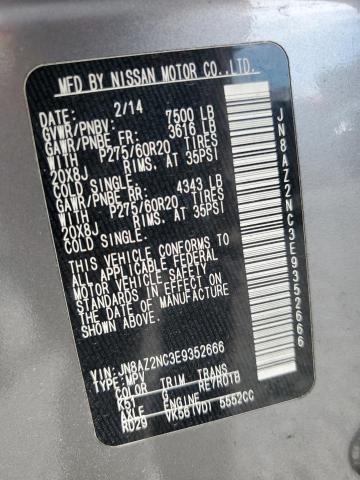 JN8AZ2NC3E9352666 - 2014 INFINITI QX80 GRAY photo 13