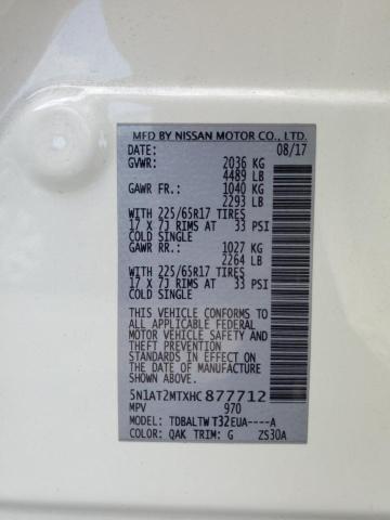 5N1AT2MTXHC877712 - 2017 NISSAN ROGUE S WHITE photo 13