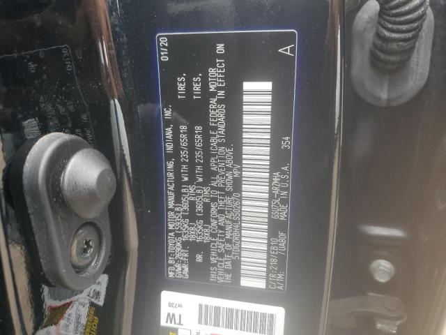 5TDGZRBH4LS502670 - 2020 TOYOTA HIGHLANDER XLE Սև լուսանկար 13