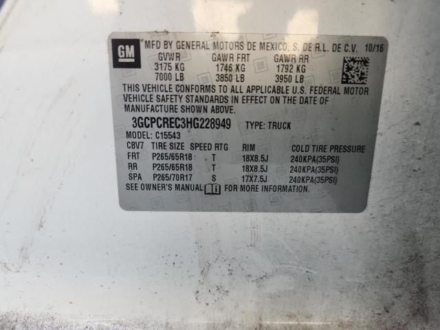 3GCPCREC3HG228949 - 2017 CHEVROLET SILVERADO C1500 LT WHITE photo 12