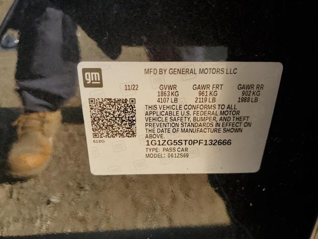 1G1ZG5ST0PF132666 - 2023 CHEVROLET MALIBU RS BLACK photo 12