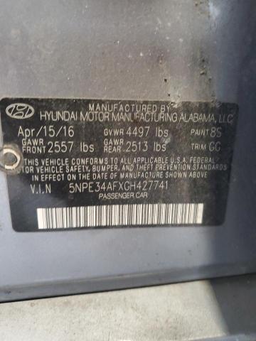 5NPE34AFXGH427741 - 2016 HYUNDAI SONATA SPORT ვერცხლისფერი ფოტო 12