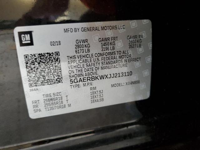5GAERBKWXJJ213110 - 2018 BUICK ENCLAVE ESSENCE შავი ფოტო 14