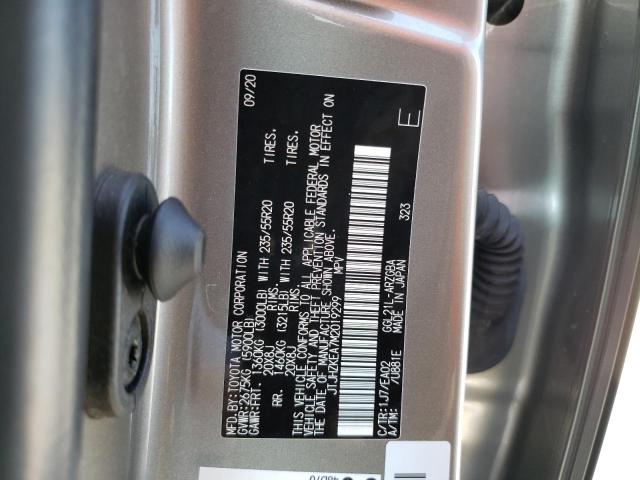 JTJHZKEA7M2019299 - 2021 LEXUS RX 350 L SILVER photo 13