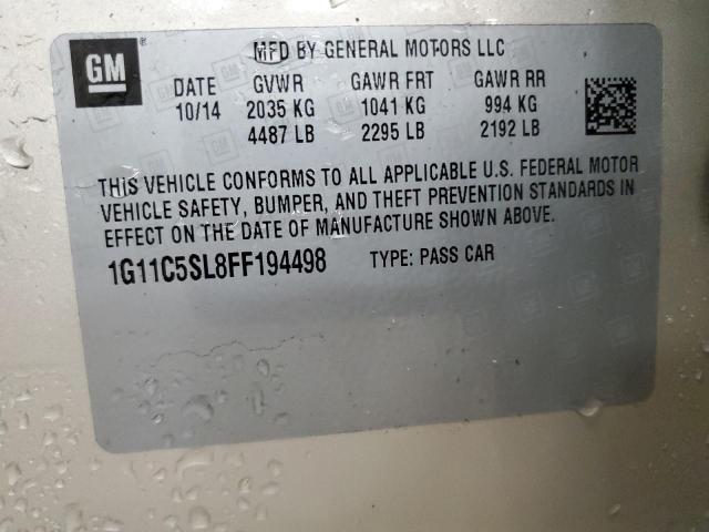 1G11C5SL8FF194498 - 2015 CHEVROLET MALIBU 1LT BEIGE photo 12