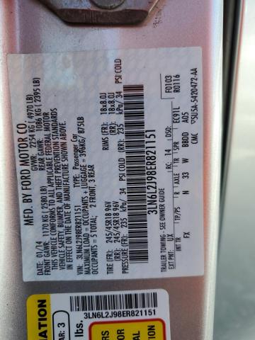 3LN6L2J98ER821151 - 2014 LINCOLN MKZ SILVER photo 13