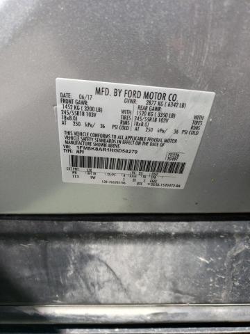 1FM5K8AR1HGD58279 - 2017 FORD EXPLORER POLICE INTERCEPTOR SILVER photo 13