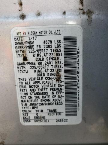 JN8AT2MV9HW016630 - 2017 NISSAN ROGUE S 银色 照片 14