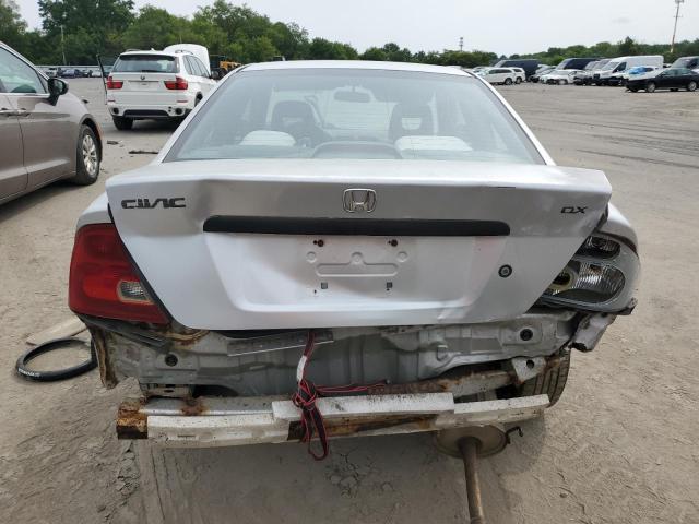 1HGEM21282L052436 - 2002 HONDA CIVIC DX SILVER photo 6