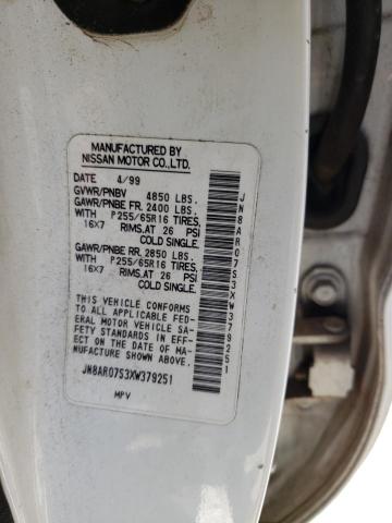 JN8AR07S3XW379251 - 1999 NISSAN PATHFINDER LE WHITE photo 13