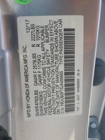19UUB3F75JA006665 - 2018 ACURA TLX ADVANCE SILVER photo 12