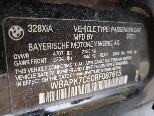 WBAPK7C50BF087615 - 2011 BMW 328 XI BLACK photo 10