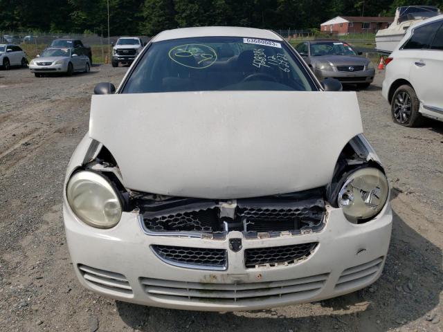 1B3ES26C45D121533 - 2005 DODGE NEON BASE WHITE photo 5