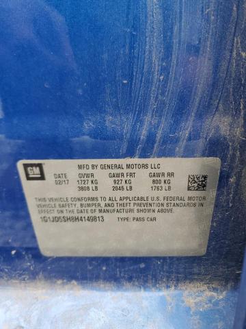 1G1JD5SH8H4149813 - 2017 CHEVROLET SONIC LT BLUE photo 13