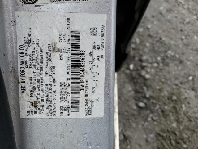 3FAHP0HA4AR386988 - 2010 FORD FUSION SE SILVER photo 13