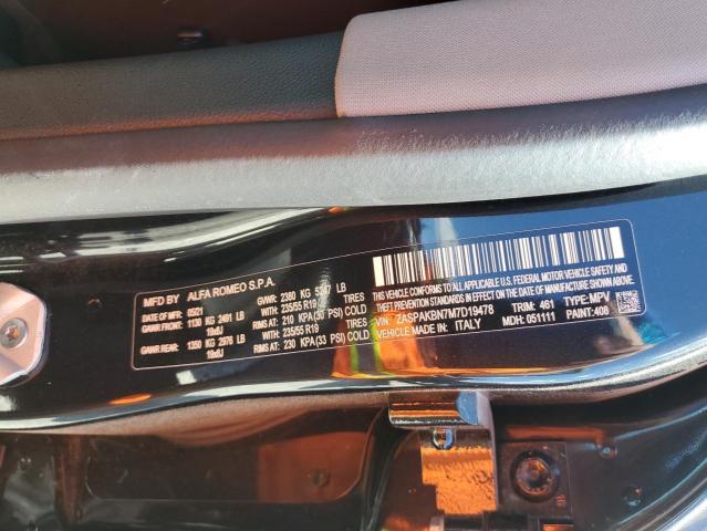 ZASPAKBN7M7D19478 - 2021 ALFA ROMEO STELVIO TI Қара фото 12