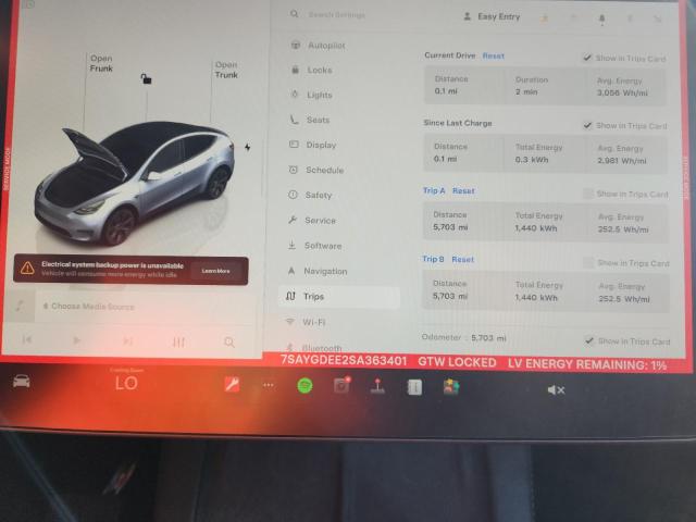 7SAYGDEE2SA363401 - 2025 TESLA MODEL Y GRAY photo 9