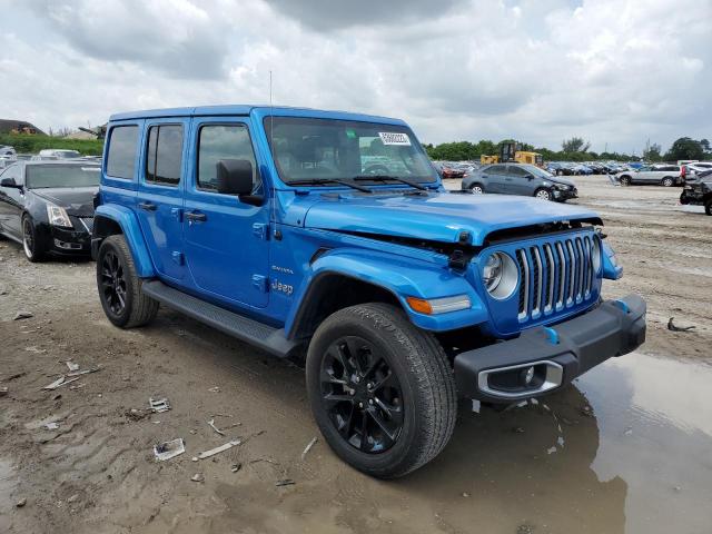 1C4JJXP68NW198044 - 2022 JEEP WRANGLER U SAHARA 4XE BLUE photo 4