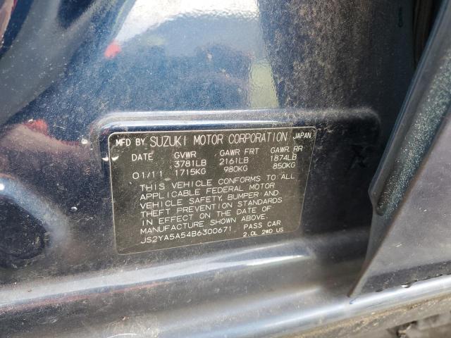 JS2YA5A54B6300671 - 2011 SUZUKI SX4 BLUE photo 13