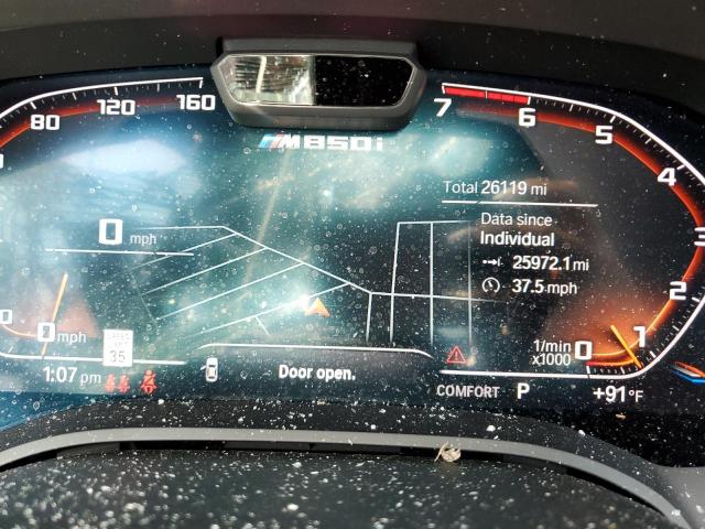 WBABC4C01MCG52701 - 2021 BMW M850XI GRAY photo 9
