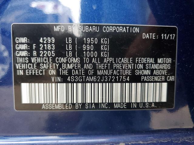 4S3GTAM62J3721754 - 2018 SUBARU IMPREZA SPORT BLUE photo 12