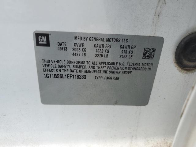 1G11B5SL1EF118283 - 2014 CHEVROLET MALIBU LS WHITE photo 12