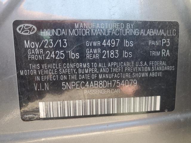 5NPEC4AB8DH754079 - 2013 HYUNDAI SONATA SE SILVER photo 13