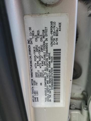 5TEGN92N31Z747039 - 2001 TOYOTA TACOMA DOUBLE CAB PRERUNNER GRAY photo 13