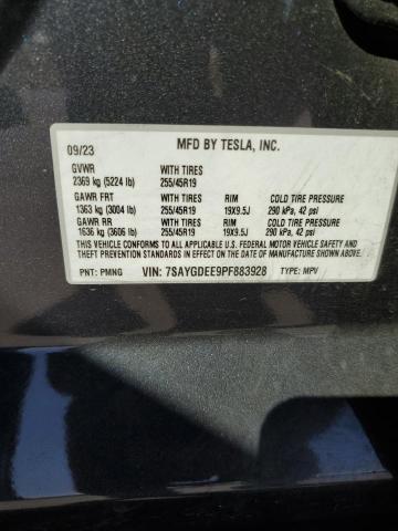 7SAYGDEE9PF883928 - 2023 TESLA MODEL Y GRAY photo 14