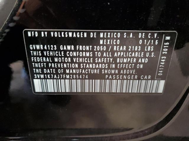 3VW1K7AJ7FM285474 - 2015 VOLKSWAGEN JETTA BASE 黑色 照片 13