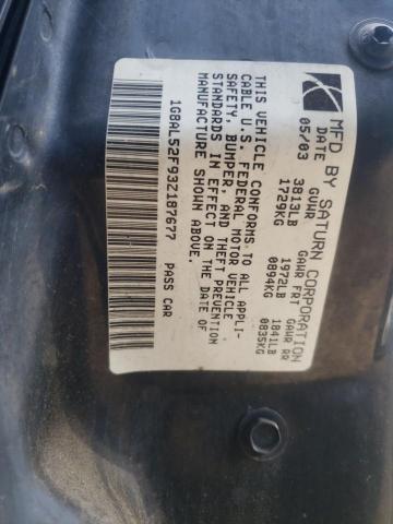 1G8AL52F93Z187677 - 2003 SATURN ION LEVEL 3 BLACK photo 12