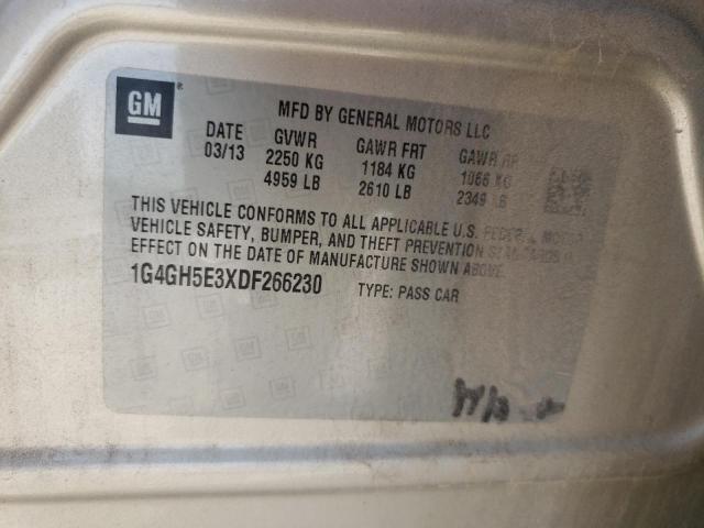 1G4GH5E3XDF266230 - 2013 BUICK LACROSSE PREMIUM BEIGE photo 12