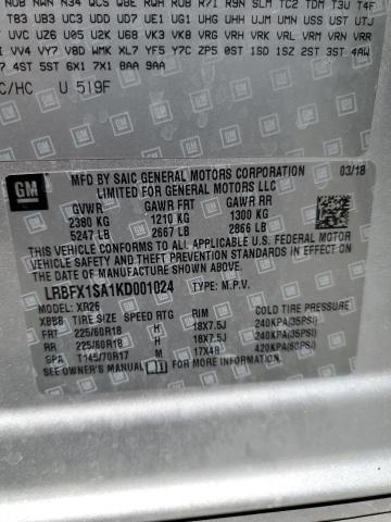 LRBFX1SA1KD001024 - 2019 BUICK ENVISION PREFERRED SILVER photo 13