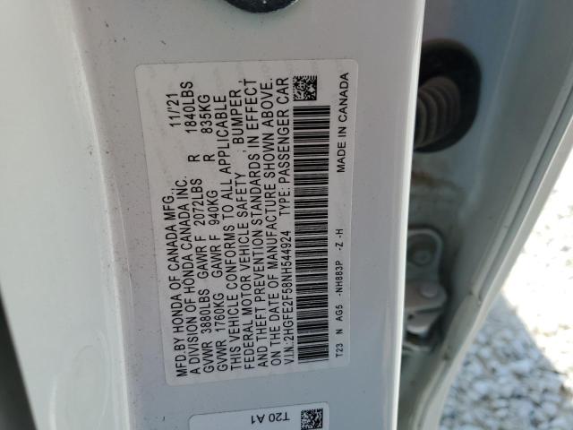 2HGFE2F58NH544924 - 2022 HONDA CIVIC SPORT 白色 照片 12