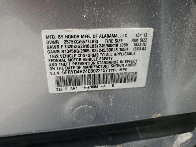 5FRYD4H24EB022157 - 2014 ACURA MDX SILVER photo 13