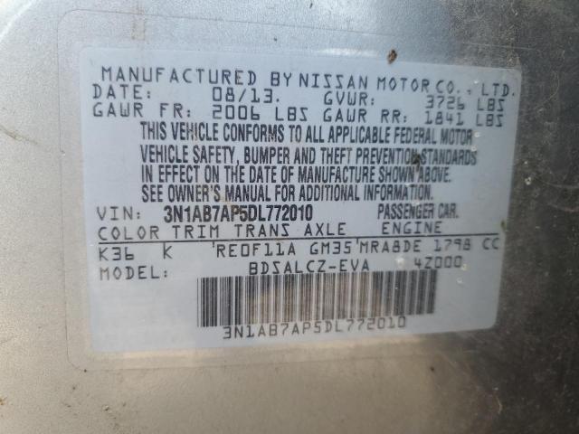 3N1AB7AP5DL772010 - 2013 NISSAN SENTRA S 灰色 照片 12