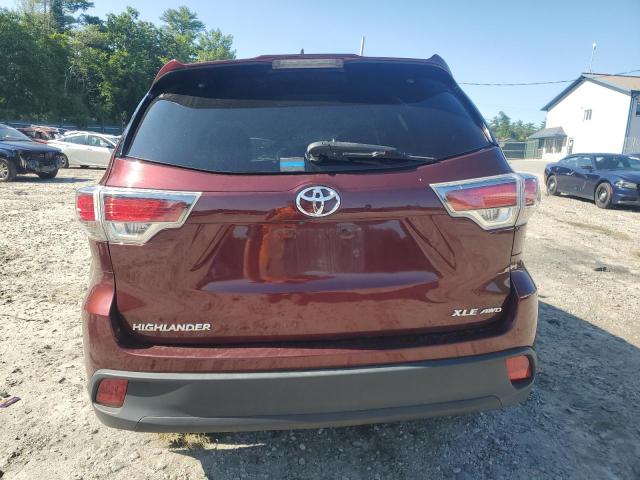5TDJKRFH1FS187979 - 2015 TOYOTA HIGHLANDER XLE RED photo 6
