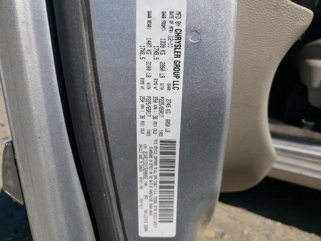 2C4RC1CG1CR209092 - 2012 CHRYSLER TOWN & COU TOURING L SILVER photo 13