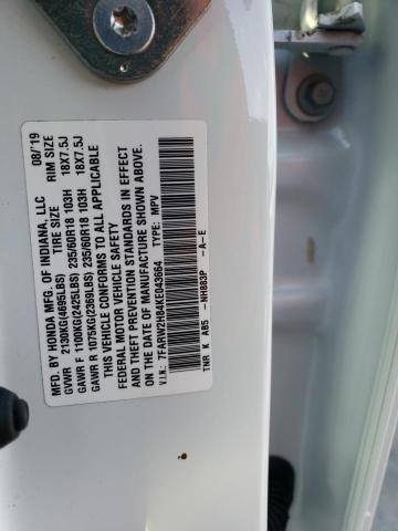 7FARW2H84KE043664 - 2019 HONDA CR-V EXL WHITE photo 12