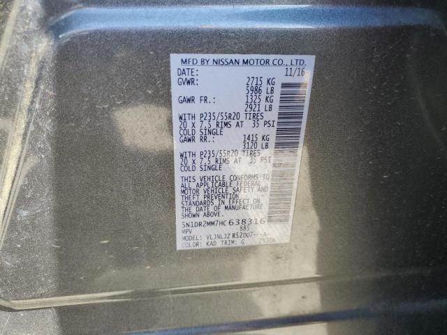 5N1DR2MM7HC638316 - 2017 NISSAN PATHFINDER S Argent photo 13
