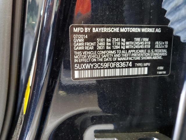 5UXWY3C59F0F83674 - 2015 BMW X3 XDRIVE28D BLUE photo 14