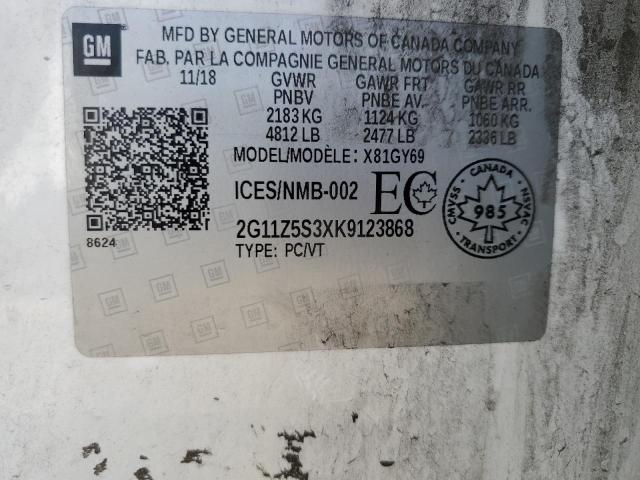 2G11Z5S3XK9123868 - 2019 CHEVROLET IMPALA LT 白色 照片 12