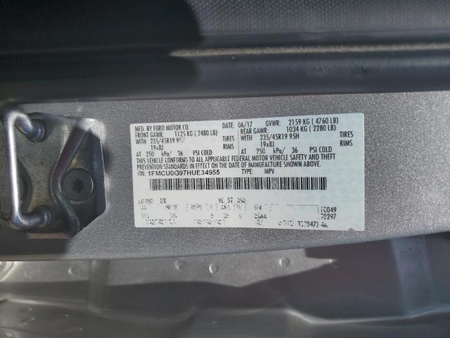 1FMCU0G97HUE34955 - 2017 FORD ESCAPE SE GRAY photo 13