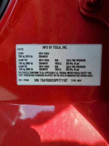 7SAYGDEE3PF771187 - 2023 TESLA MODEL Y Qırmızı foto 12